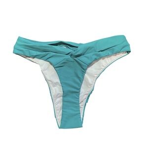 Halara NWOT Cheeky Bikini Bottoms Size Medium Teal Skimpy